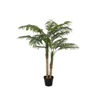 EUROPALMS Palma di Areca Artificiale, 2 Tronchi, 120 cm - Decorazione Verde per Interni ed Esterni