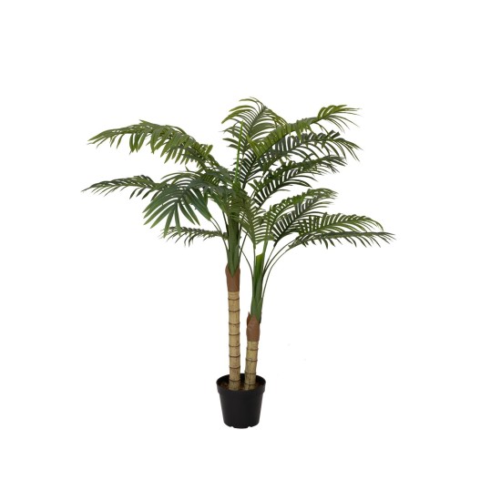 EUROPALMS Palma di Areca Artificiale, 2 Tronchi, 120 cm - Decorazione Verde per Interni ed Esterni