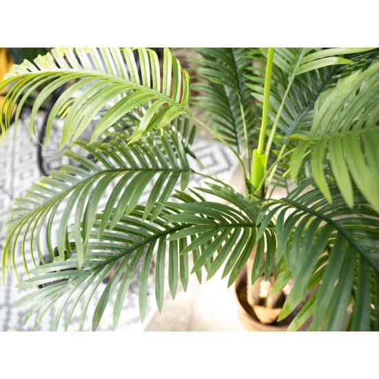 EUROPALMS Palma di Areca Artificiale, 2 Tronchi, 120 cm - Decorazione Verde per Interni ed Esterni