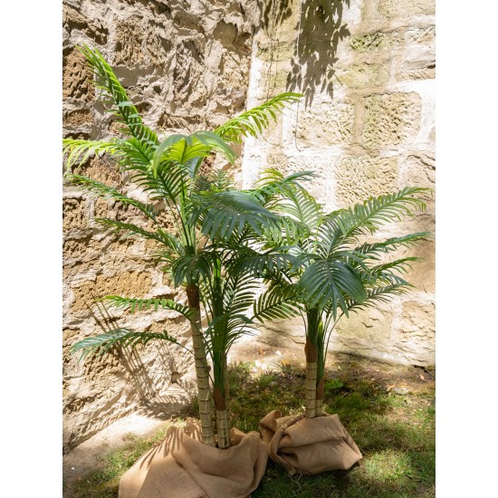 Pianta Artificiale Palma di Areca EUROPALMS, 3 Tronchi, 150 cm, Verde Realistico