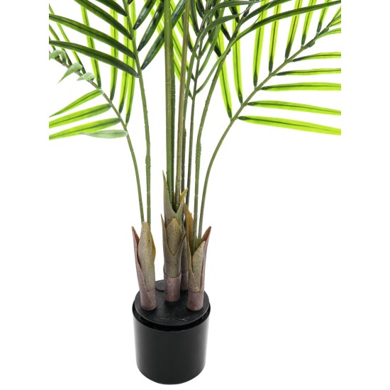 EUROPALMS Areca a Foglie Grandi 125 cm - Pianta Artificiale per Decorazione Interna ed Esterna