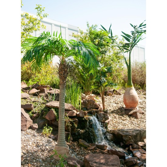 EUROPALMS Palma delle Canarie Luxor - Pianta Artificiale 150 cm con Fogliame Realistico