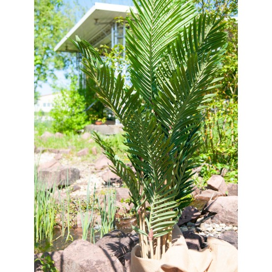 Palma di Kentia Artificiale EUROPALMS 140 cm con Tronco Naturale e Fronde Realistiche