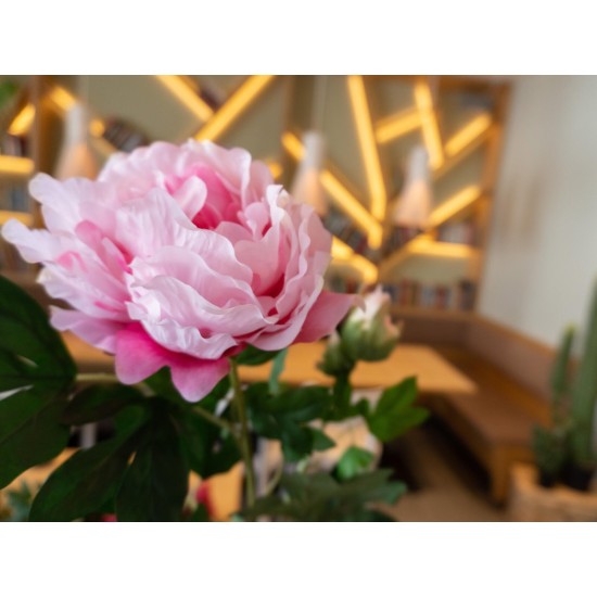 Ramo di Peonia Artificiale Rosa 80cm - EUROPALMS, Fiori Primaverili di Alta Qualità