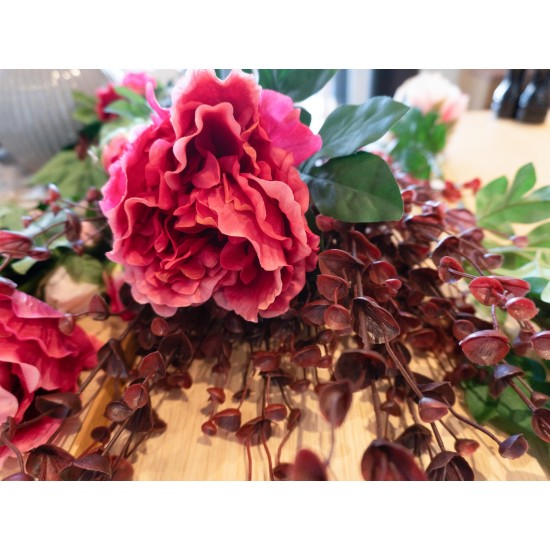 Ramo di Peonia Magenta EUROPALMS 100cm - Pianta Artificiale Premium