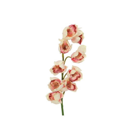 Ramo Cymbidium Artificiale EUROPALMS 90cm, Crema-Rosa, per Decorazioni Esterne