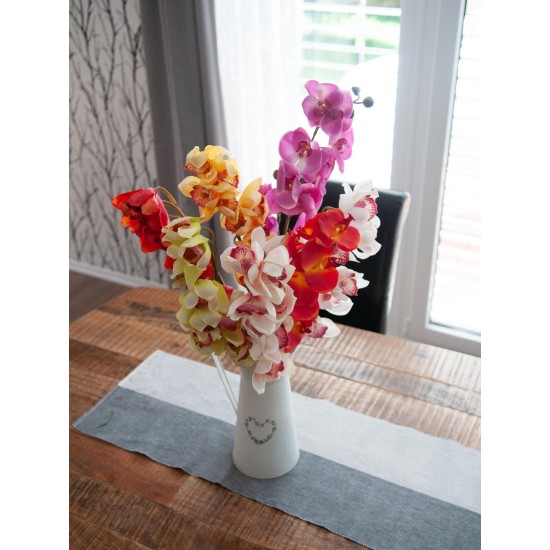 Ramo Cymbidium Artificiale EUROPALMS Rosso 90cm - Eleganza Semplice per Esterni