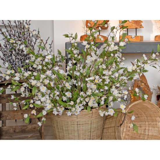 Ramo Decorativo di Ciliegio EUROPALMS, Artificiale, Bianco, 60cm