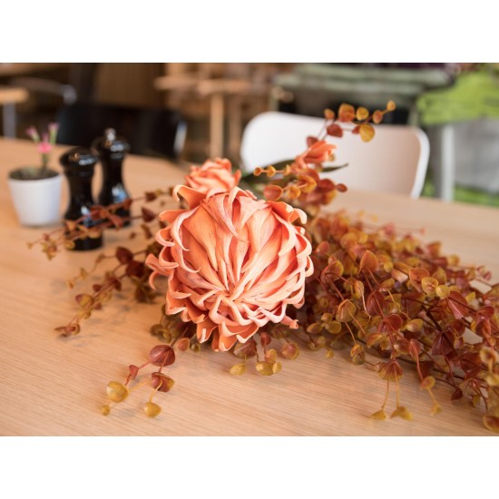 Ramo di Dalie Artificiali EUROPALMS Arancione in EVA per Esterni