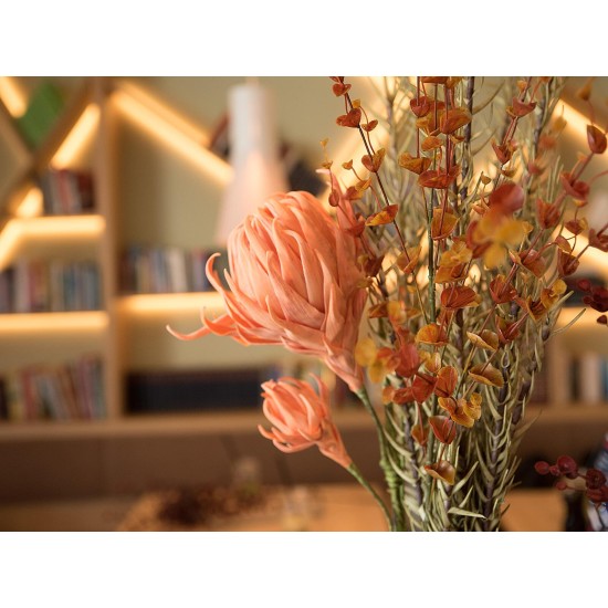 Ramo di Dalie Artificiali EUROPALMS Arancione in EVA per Esterni