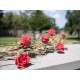 Ghirlanda di Rose EUROPALMS in EVA, Artificiale, Rossa - Alta Qualità per Uso Esterno