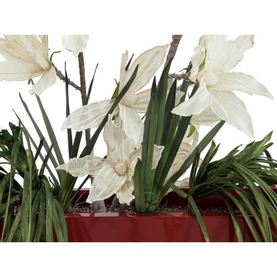 Ramo di Clematis Artificiale Bianco EUROPALMS, Fiori in EVA, Decorazione Malleabile per Esterni