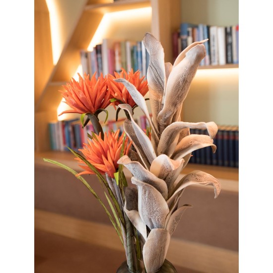 Ramo Decorativo EUROPALMS in EVA, 110cm - Effetto Piume di Gufo Realistico