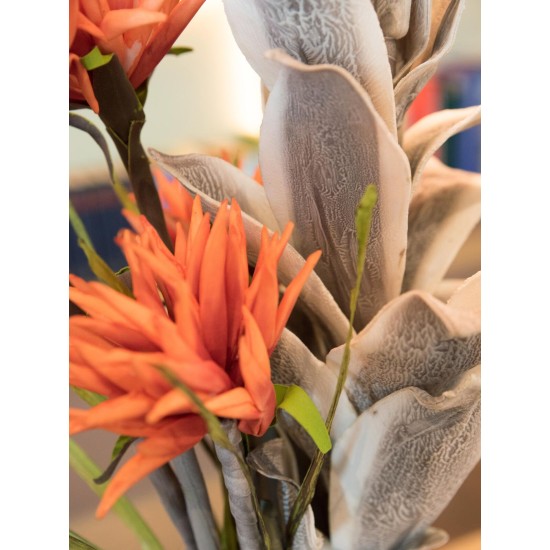 Ramo Decorativo EUROPALMS in EVA, 110cm - Effetto Piume di Gufo Realistico