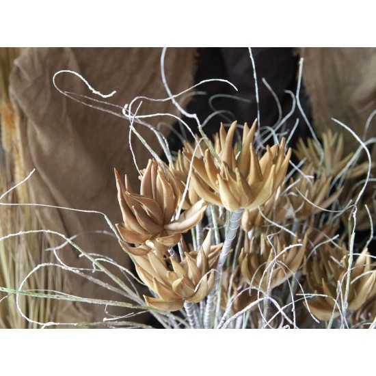 EUROPALMS Ramo Decorativo Artichoke Beige, 100cm - Decorazione Autunnale Artificiale