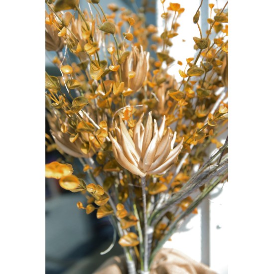 EUROPALMS Ramo Decorativo Artichoke Beige, 100cm - Decorazione Autunnale Artificiale