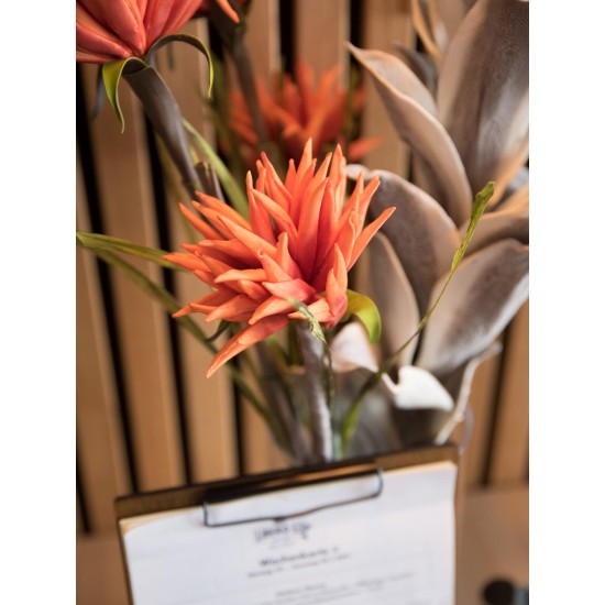 Pianta Artificiale EUROPALMS Dahlia Arancione 100 cm con Fiori Realistici