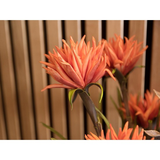 Pianta Artificiale EUROPALMS Dahlia Arancione 100 cm con Fiori Realistici