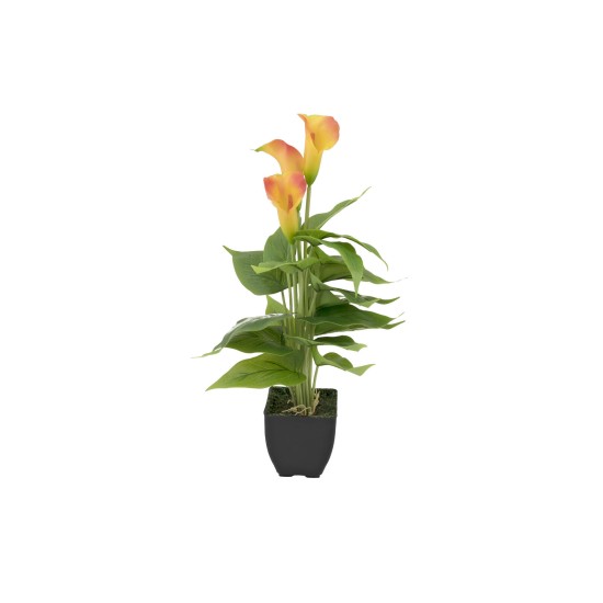 Pianta Artificiale EUROPALMS Calla Mini Giallo Arancione, 43 cm - Decorazione Interni ed Esterni