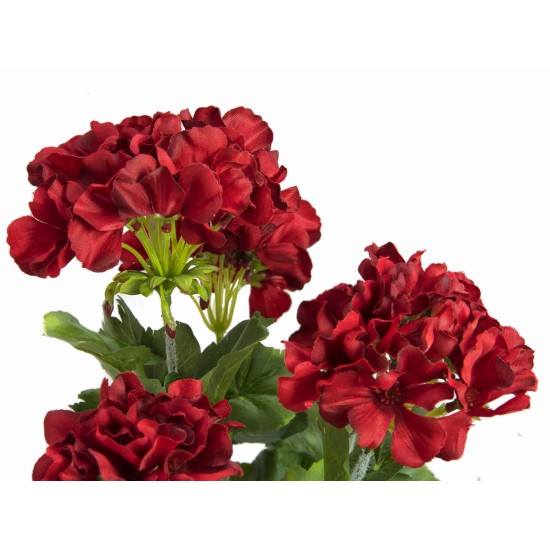 Geranio Artificiale EUROPALMS Rosso Scuro - 42 cm, Decorazione Estiva Realistica
