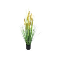 EUROPALMS Parrot Grass Artificiale 120cm con Fiori Marrone Chiaro per Uso Esterno
