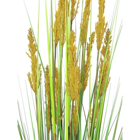 EUROPALMS Parrot Grass Artificiale 120cm con Fiori Marrone Chiaro per Uso Esterno