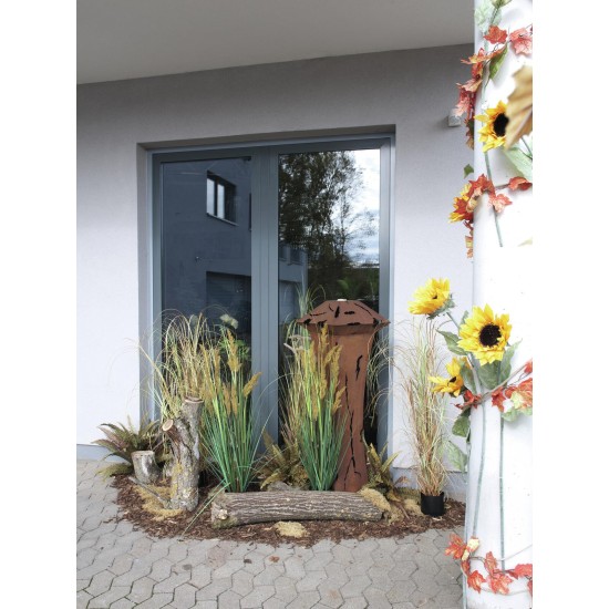 EUROPALMS Parrot Grass Artificiale 120cm con Fiori Marrone Chiaro per Uso Esterno