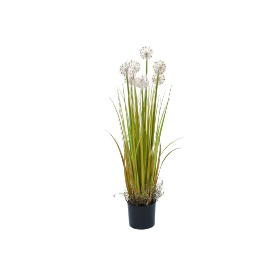 EUROPALMS Dandelion Artificiale con Fioriera, 107cm - Fiori Bianchi Realistici