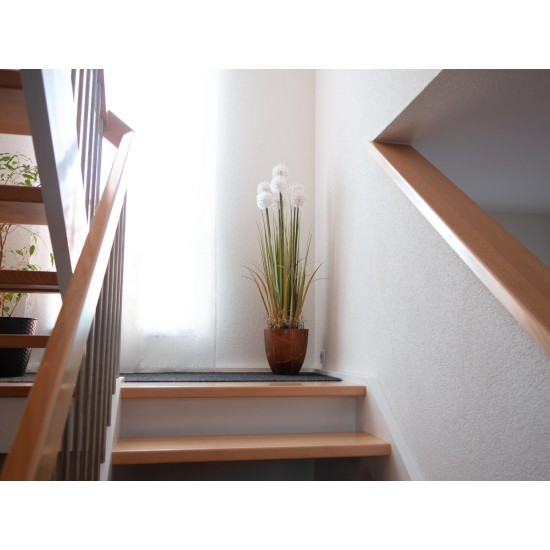 EUROPALMS Dandelion Artificiale con Fioriera, 107cm - Fiori Bianchi Realistici