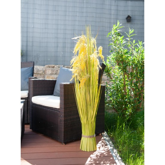 EUROPALMS Reed Grass Artificiale 118cm - Realistico con Steli Soft-Touch, Uso Esterno