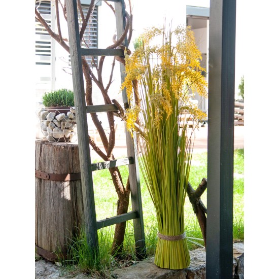 EUROPALMS Reed Grass Artificiale 118cm - Realistico con Steli Soft-Touch, Uso Esterno