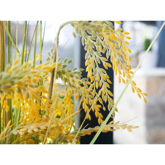 EUROPALMS Reed Grass Artificiale 118cm - Realistico con Steli Soft-Touch, Uso Esterno