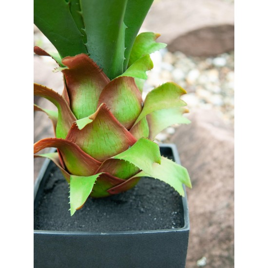 Pianta artificiale di Agave EUROPALMS con Vaso, Verde Scuro, 75 cm - Decorazione per Interni ed Esterni