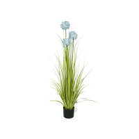 EUROPALMS Allium Grass Artificiale, 120 cm - Fiori Decorativi Blu in Vaso