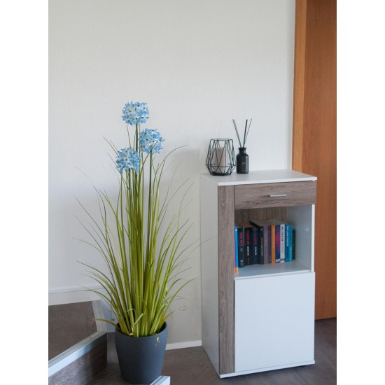 EUROPALMS Allium Grass Artificiale, 120 cm - Fiori Decorativi Blu in Vaso