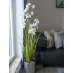 EUROPALMS Jasmin Grass Artificiale Bianco 130 cm per Decorazioni Moderne