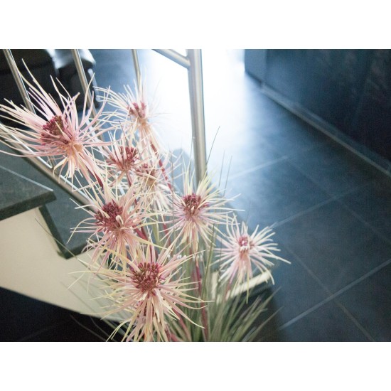 EUROPALMS Sunny Grass - Pianta Artificiale Fiorita in Vaso Decorativo, 120 cm