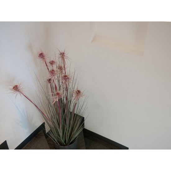 EUROPALMS Sunny Grass - Pianta Artificiale Fiorita in Vaso Decorativo, 120 cm