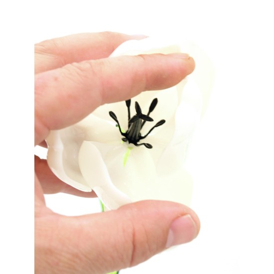 EUROPALMS Tulipano Artificiale Bianco 61cm - Decorazione Flessibile per Esterni