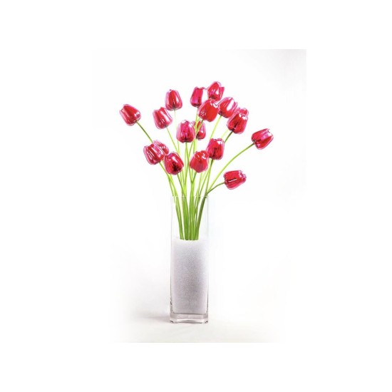 EUROPALMS Tulipano Artificiale Rosso 61cm - Decorazione Flessibile per Interni ed Esterni