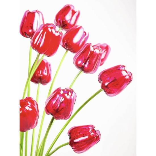 EUROPALMS Tulipano Artificiale Rosso 61cm - Decorazione Flessibile per Interni ed Esterni