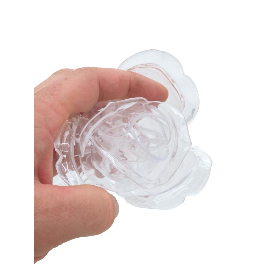 EUROPALMS Rosa Cristallo Trasparente 81cm - Fiore Artificiale Decorativo per Esterni