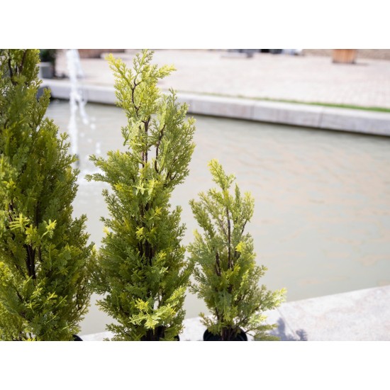 EUROPALMS Cipresso Leyland 90 cm - Pianta Artificiale Realistica per Esterni