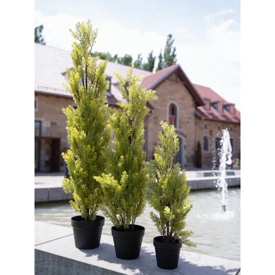 EUROPALMS Cipresso Leyland 90 cm - Pianta Artificiale Realistica per Esterni