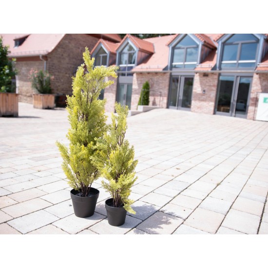 EUROPALMS Cipresso Leyland 90 cm - Pianta Artificiale Realistica per Esterni