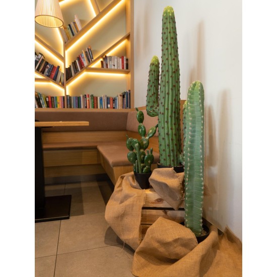 Cactus Messicano Artificiale EUROPALMS 117 cm - Decorazione in Plastica Verde per Esterno