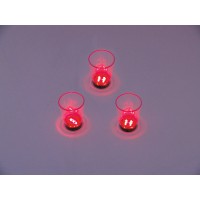 Bicchieri led 2cl di colore rosso, 3 pezzi