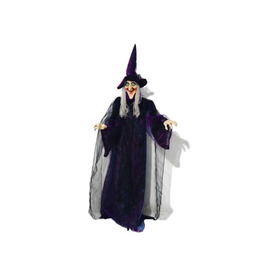 Strega Animata Halloween 175 cm EUROPALMS con Luci, Suoni e Movimento – Alimentazione USB o Batteria