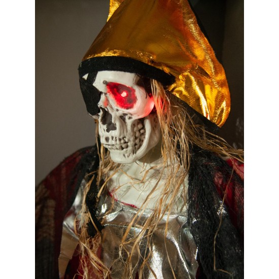 Scheletro Pirata Halloween 170 cm con Occhi Rossi e Suoni Attivabili | EUROPALMS Decorazione Appesa