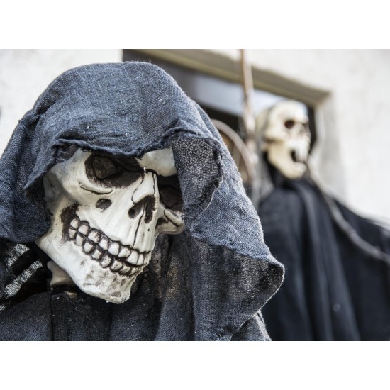 Scheletro Halloween EUROPALMS 160 cm con Braccia Modellabili e Sostegno | Comare Morte